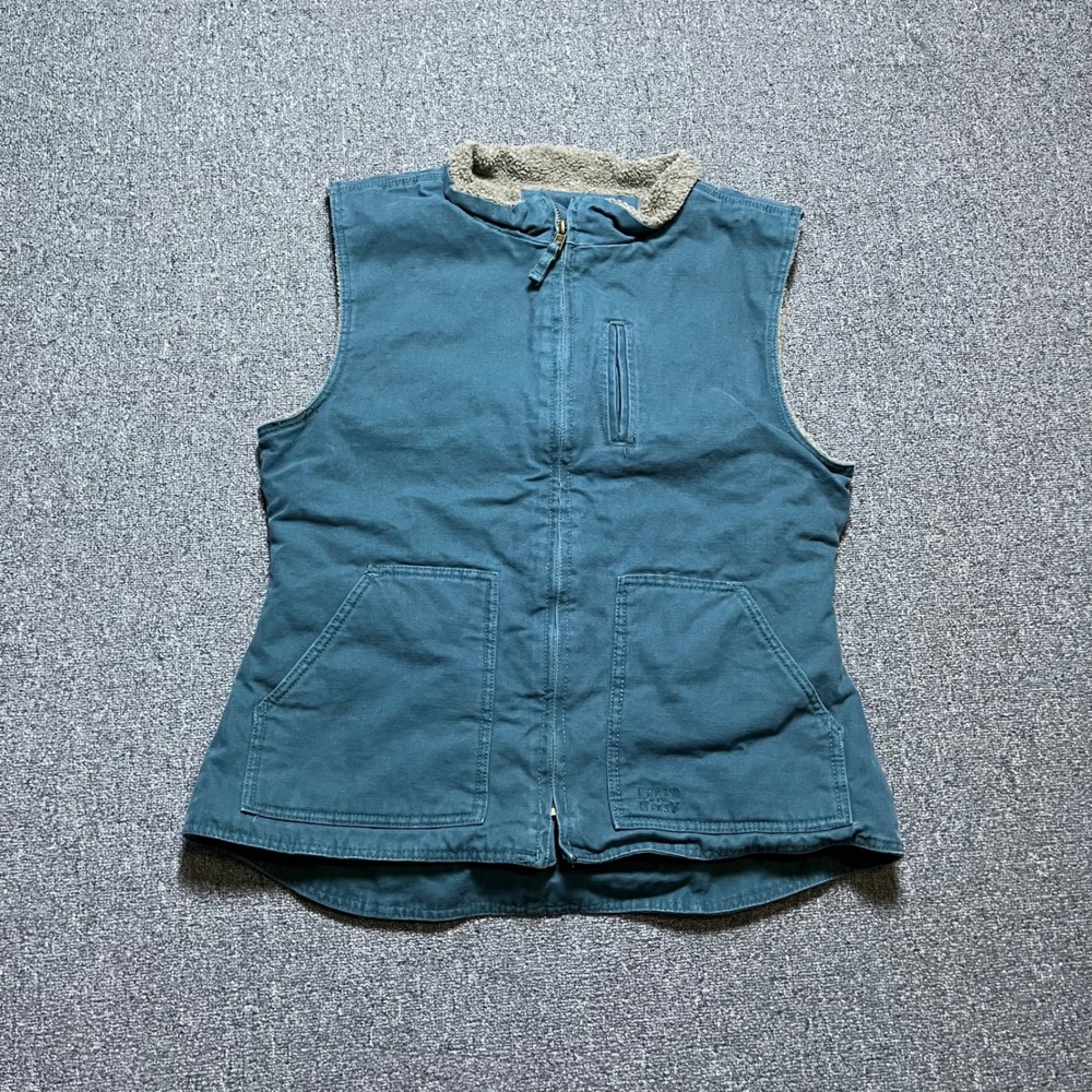 Lakin McKey Trading Co Vest‎ XL Teal Sherpa Lined Canvas Workwear Utility Gilet